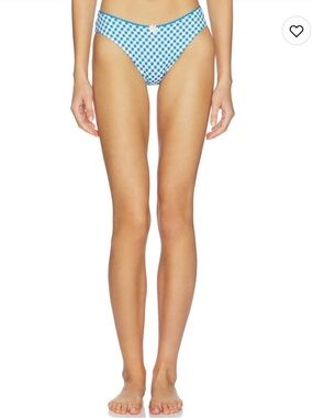 SOLID & STRIPED Blue and White Gingham Bikini Bottom